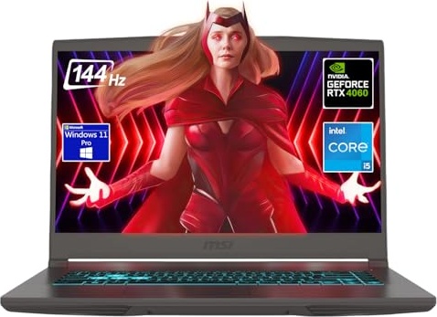 msi Thin Gaming Laptop, RTX 4060, i5-13420H, 15.6" FHD 144Hz, 64 GB RAM, 1 TB SSD Image