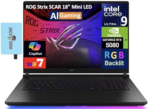 ASUS ROG Strix Scar AI Gaming Laptop, RTX 5080, Ultra 9 275HX, 18.0" 2.5K 240Hz, 64 GB DDR5, 2 TB SSD Image