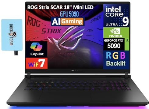 ASUS ROG Strix Scar AI Gaming Laptop, RTX 5090, Ultra 9 275HX, 18.0" 2.5K 240Hz, 32 GB DDR5, 1 TB SSD Image