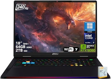 MSI Raider 18 HX Gaming AI PC Laptop Image