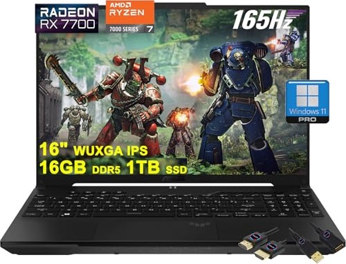 ASUS TUF Gaming A16 Laptop | 16" WUXGA 165Hz 100% sRGB | AMD 8-core Ryzen 7 7735HS | 16GB DDR5 1TB SSD | Radeon RX7700S 8GB (>RTX4060) | Backlit Type-C USB4 Win11Pro w/DLCA Accessory Gaming Laptop, RTX 4060, Ryzen 7 7735HS, 16.0" WUXGA 165Hz, 16 GB DDR5, 1 TB SSD Image