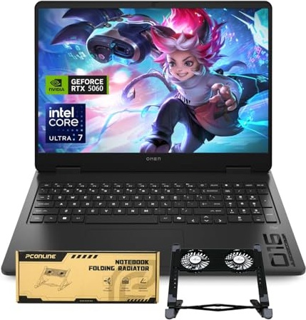 HP OMEN 16 Ultra Slim RTX 5060 2025 AI Pro Gaming Laptop, RTX 5060, i7-14700, 16.0" FHD 144Hz, 32 GB DDR5, 1 TB SSD Image