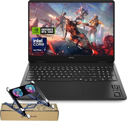HP OMEN 16 Ultra Slim RTX 5060 2025 AI Gaming Laptop, RTX 5060, i7-14700, 16.0" FHD 144Hz, 32 GB DDR5, 1 TB SSD Image