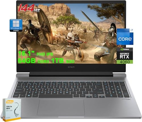 HP Omen 16 Gaming Laptop, RTX 4060, i9-13900HX, 16.1" FHD 144Hz, 64 GB DDR5, 1 TB SSD Image