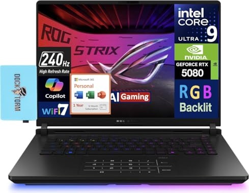 ASUS ROG Strix AI Gaming Laptop, RTX 5080, Ultra 9 275HX, 16.0" 2.5K 240Hz, 32 GB DDR5, 8 TB SSD Image