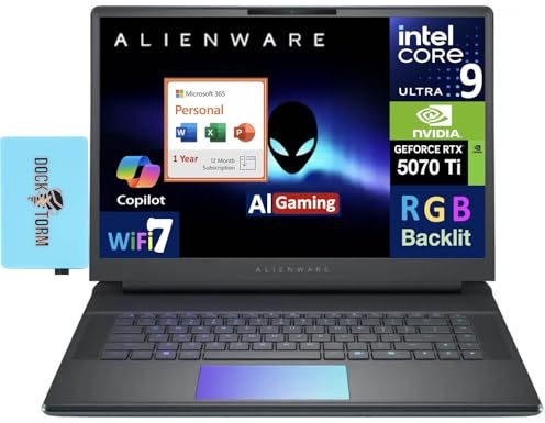 Alienware 16 Area-51 AI Gaming Laptop, RTX 5070 Ti, Ultra 9 275HX, 16.0" 2.5K 240Hz, 32 GB DDR5,  Image