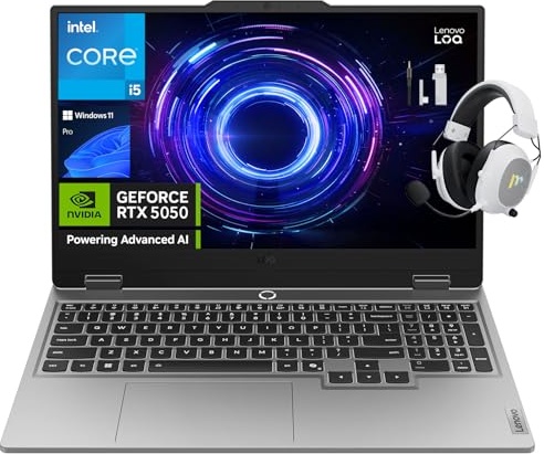 Lenovo LOQ Laptop Gaming 15,6" FHD 144Hz, Intel Core i5-13450HX, NVIDIA GeForce RTX 5050, 32GB DDR5 RAM, SSD 1TB, Wi-Fi 6, Teclado Retroiluminado, Windows 11 Pro, Gris Luna, con Accesorio Mytrix Gaming Laptop, RTX 5050, i5-13450HX, 15.6" FHD 144Hz, 32 GB DDR5, Image