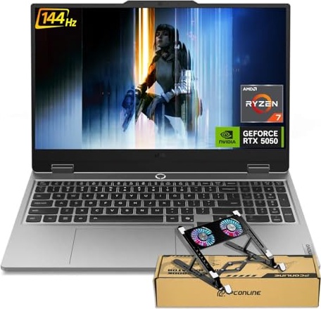 Lenovo LOQ RTX 5050 Gaming Laptop, RTX 5050, Ryzen 7 250, 15.6" FHD 144Hz, 16 GB DDR5,  Image