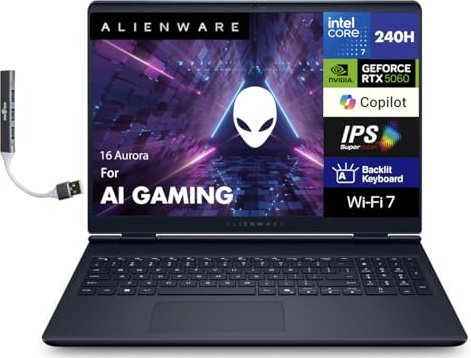 Alienware 16 Aurora AC16250 AI Gaming Laptop, RTX 5060, 7 240H, 16.0" 2.5K 120Hz, 64 GB DDR5, 8 TB SSD Image