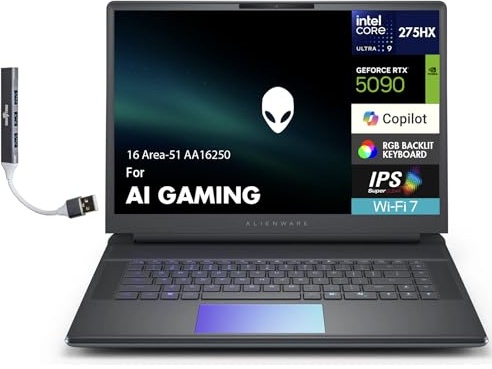 Alienware 16 Area-51 AI Gaming Laptop, RTX 5090, Ultra 9 275HX, 16.0" 2.5K 240Hz, 64 GB DDR5, 8 TB SSD Image