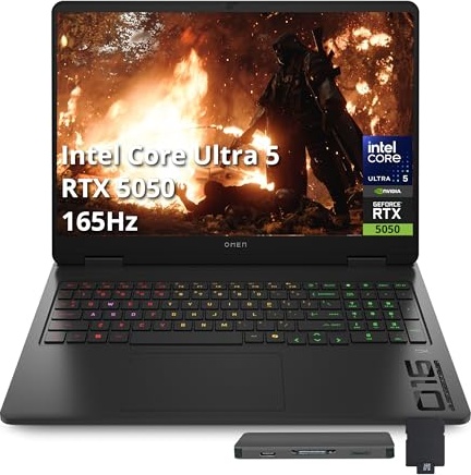 HP Omen 16" FHD+ 165Hz Slim Gaming Laptop, RTX 5050, Ultra 5 225H, 16.0" FHD 165Hz, 32 GB DDR5, 1 TB SSD Image