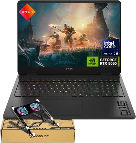 HP Omen RTX 5050 Gaming Laptop, RTX 5050, Ultra 5 225, 16.0" FHD 165Hz, 32 GB DDR5, 1 TB SSD Image