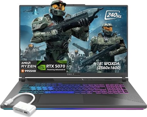 ASUS ROG Strix G18 Gaming Laptop, RTX 5070, Ryzen 9 9955HX, 18.0" 2.5K 240Hz, 32 GB DDR5, 4 TB SSD Image