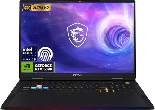 msi Raider 18 HX RTX 5090 Gaming Laptop, RTX 5090, Ultra 9 285HX, 18.0" UHD 120Hz, 96 GB DDR5, 4 TB SSD Image