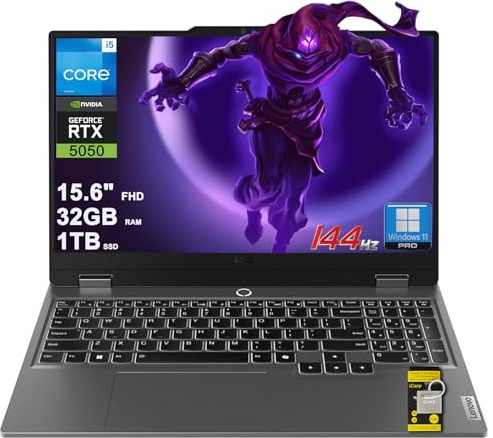 Lenovo LOQ Gaming Laptop, RTX 5050, i5-13450HX, 15.6" FHD 144Hz, 32 GB RAM, 1 TB SSD Image