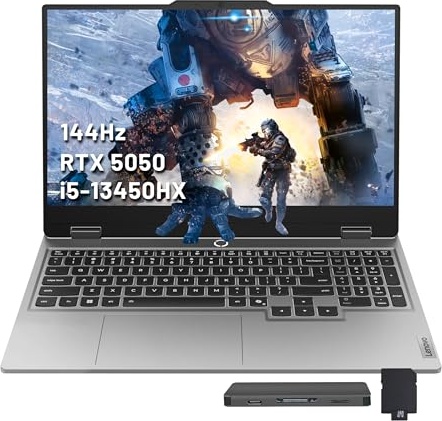 Lenovo LOQ 15.6" FHD 144Hz Gaming Laptop, RTX 5050, i5-13450HX, 15.6" FHD 144Hz, 32 GB DDR5, 3 TB SSD Image