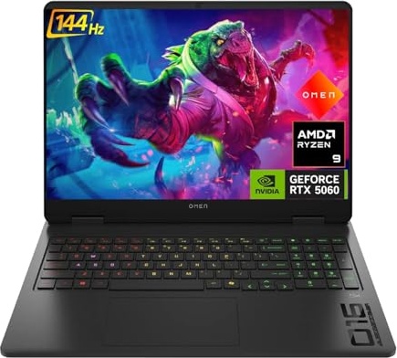 HP Omen RTX 5060 Gaming Laptop, RTX 5060, Ryzen 9 8940HX, 16.1" FHD 144Hz, 32 GB DDR5, 1 TB SSD Image