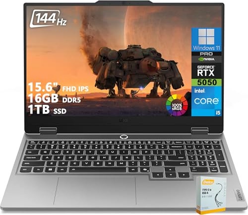 Lenovo LOQ AI-Powered Gaming Laptop, RTX 5050, i5-13450HX, 15.6" FHD 144Hz, 16 GB DDR5, 1 TB SSD Image